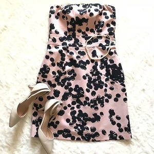 The Limited strapless blush and black dress